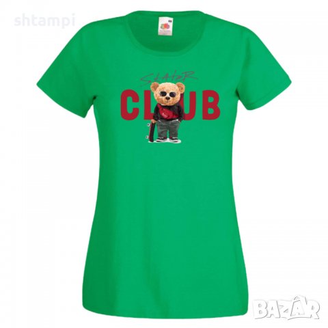 Дамска тениска bear Skater CLUB,Мече,Меченце,Животно, Играчка,Изненада,Подарък,Повод,, снимка 7 - Тениски - 37292171