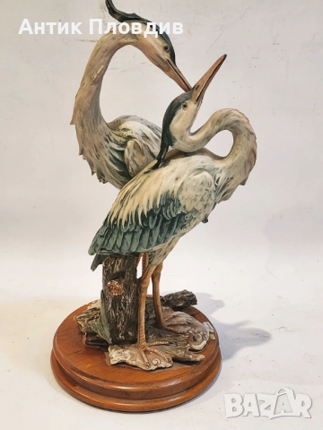 Композиция с чапли G. Armani, Италия, снимка 5 - Антикварни и старинни предмети - 52736692