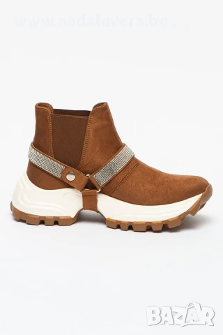 Боти Челси от велур с декорация от кристали Aeropostale, снимка 2 - Дамски боти - 50499643