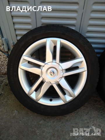 17/4/100-РЕНО-НОВ модел с летни гуми-205/55/17-перфектни, снимка 4 - Гуми и джанти - 27003405