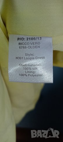 Рокля Riccovero 40/M, коприна., снимка 2 - Рокли - 36759974