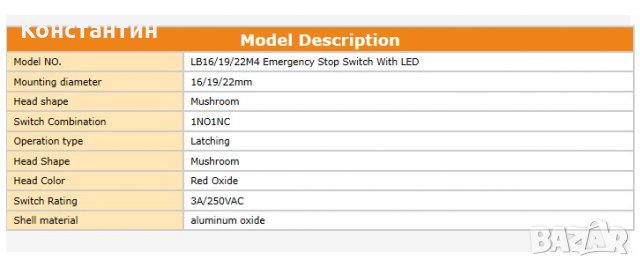 Стоп бутон IP 65, снимка 7 - Резервни части за машини - 27512896