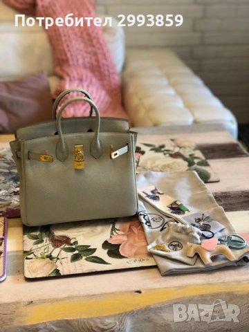 чанта Ермес Бъркин мини*HERMES BIRKIN 35 ETOUPE TOGO GOLD HARDWARE, снимка 4 - Чанти - 38101960