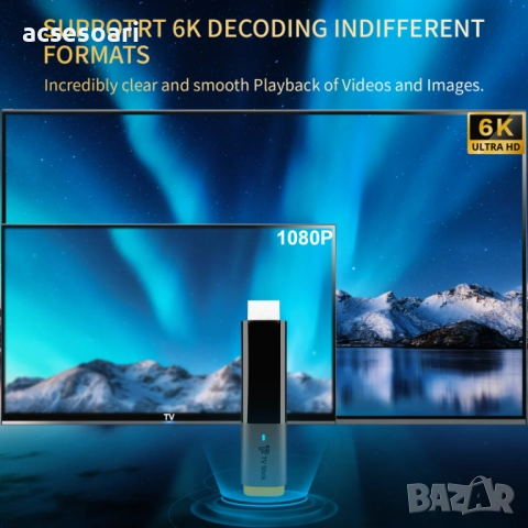 Андроид ТВ стик T2 mini TV stick нов, снимка 3 - Плейъри, домашно кино, прожектори - 52319585