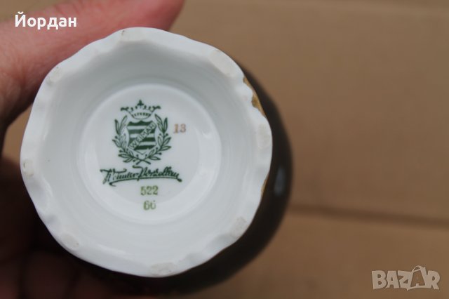 Порцеланова немска ваза цвят кобалт, снимка 9 - Антикварни и старинни предмети - 44050184