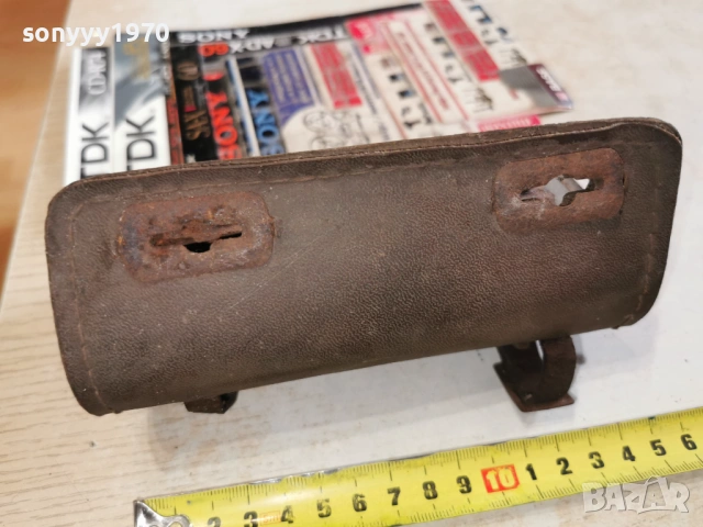 СТАРА КОЖЕНА ЧАНТА ЗА КОЛЕЛО-АНТИКА 1401261601, снимка 9 - Антикварни и старинни предмети - 53097870