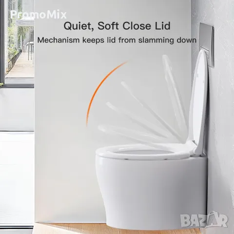 Тоалетна седалка с капак Pipishell PIBTC03 дъска за тоалетна чиния плавно затваряне WC чиния, снимка 2 - Други стоки за дома - 49529812