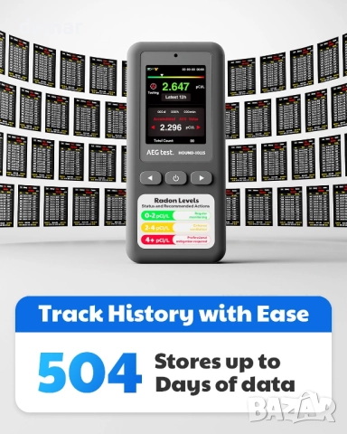AEGTEST HOUND-1011S Преносим радонов детектор, високоточен сензор, снимка 4 - Друга електроника - 52705586