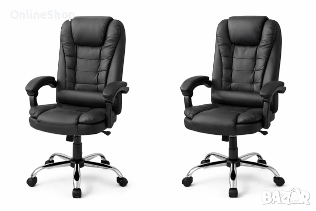 Ергономичен офис стол , Черен/Бял, снимка 3 - Столове - 53453161