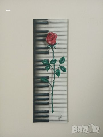 Картина рисувана с акрилни бои на платно канава рамка 60/20/2см 