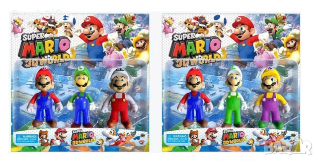 3 броя комплект Фигурки Супер Марио, снимка 1 - Фигурки - 43301259