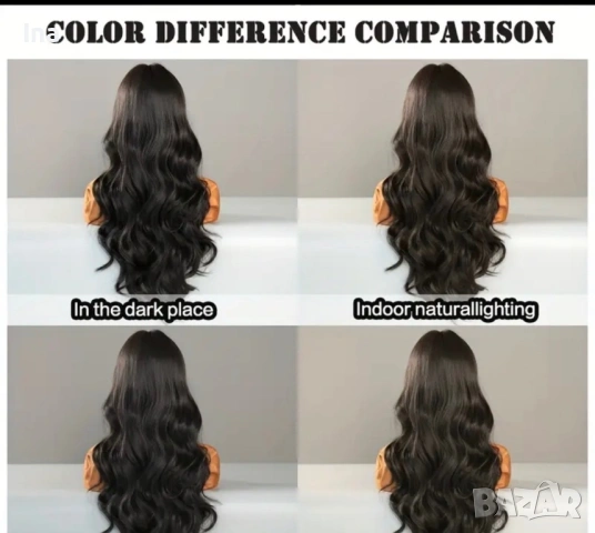 Черна къдрева перука с лента, снимка 12 - Аксесоари за коса - 53161109