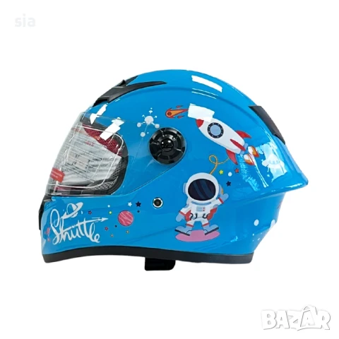 Детска каска за Скутер, Тротинетка, мотопед, мотор, АТВ, Велосипед, 4 цвята, шлем със слюда, снимка 2 - Аксесоари и консумативи - 47544870