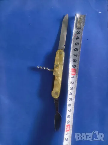 Продавам джобно ножче с виличка П.Денев, снимка 2 - Ножове - 48582072