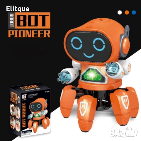 Танцуващ мини робот с LED светлини и 360 градуса ротация, снимка 17 - Музикални играчки - 52865770