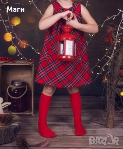 Детска карирана рокля H&M 7-8 години, снимка 2 - Детски рокли и поли - 48105976