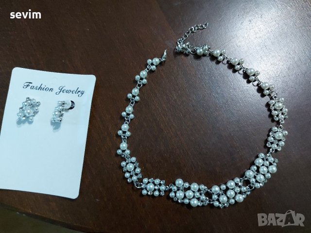 Масивен перлен комплект нов, снимка 3 - Бижутерийни комплекти - 37518565