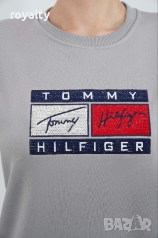 Tommy Hilfiger Памучна Сива Дамска Блуза, снимка 3 - Блузи с дълъг ръкав и пуловери - 52055244