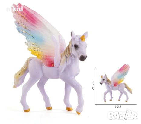 Летящ Еднорог Unicorn пластмасова фигурка играчка и топер украса за торта декор