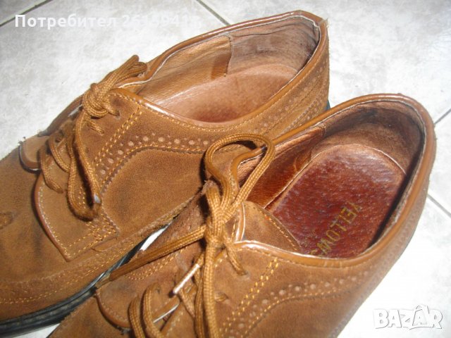 №42-Мъжки Естествена Кожа-Обувки-Половинки-Италиански-Оригинални-Пролет-Лято-Есен-Yellow Side, снимка 4 - Ежедневни обувки - 35478038