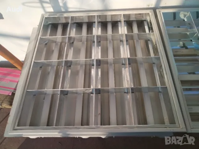 Осветително тяло за пури 4x60см, за вграждане в растерен таван, бяло тяло, алуминиев отражател. Напъ, снимка 6 - Лампи за таван - 49044360