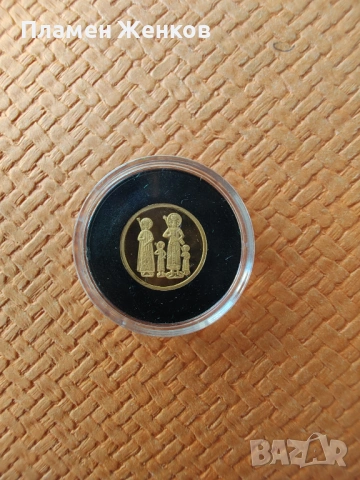 Златна монета Четвероевангелие 1,5 гр. 1998 г., снимка 2 - Нумизматика и бонистика - 53096185