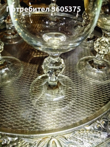 Кристален сервиз от Бохемия Чехословакия , снимка 4 - Чаши - 53434050