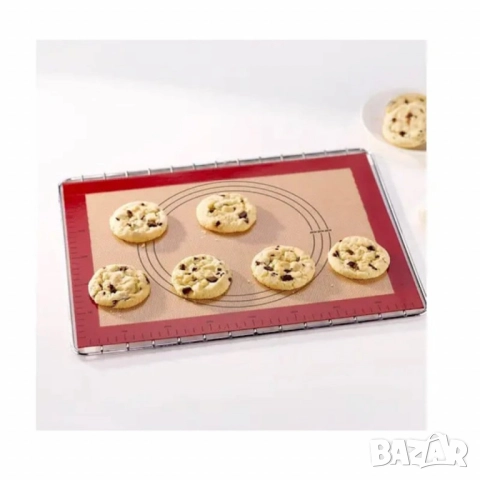 Подложка за месене и точене силиконова NoStik 38.5x58.5см., Червена граница/кафяв интериор, в кутия