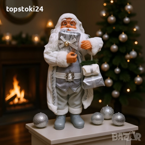 Дядо Коледа в сребристо – празнична фигура, която носи магия и уют у дома (50 / 70 см), снимка 10 - Други стоки за дома - 52681165