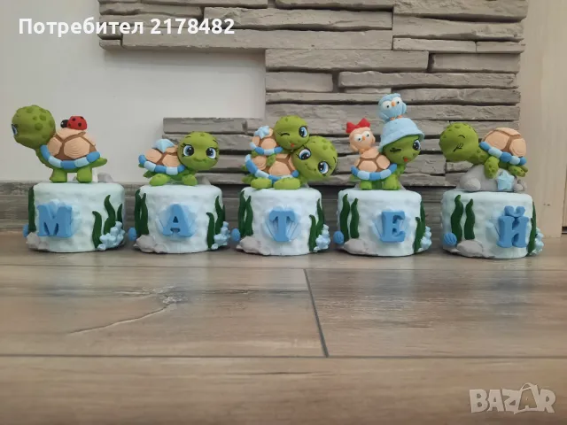 Керамични кубчета/ Именки "Костенурки", снимка 2 - Декорация - 45629971