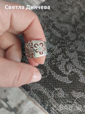 Сребърен пръстен, снимка 3 - Пръстени - 38523751