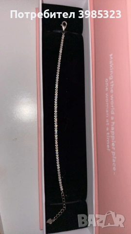 Сребърна диамантена гривна, снимка 2 - Гривни - 53387830