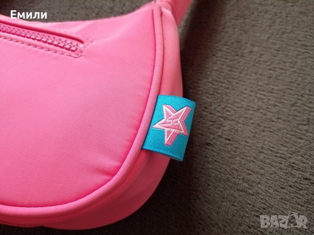 Текстилна малка дамска чанта за рамо в розов цвят, снимка 14 - Чанти - 43734395