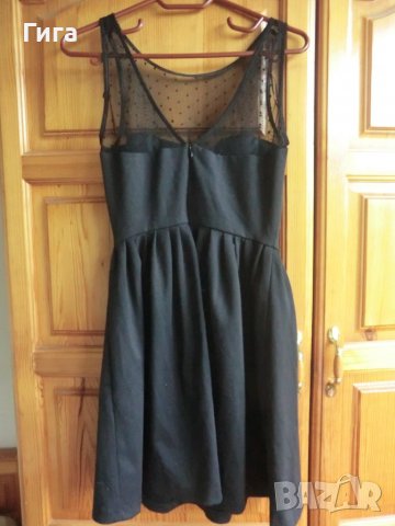 черна рокля с тюлени презрамки на Зара, снимка 4 - Рокли - 37372524