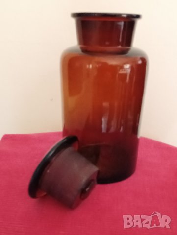 Стар аптекарски буркан, шише от цветно стъкло. , снимка 2 - Антикварни и старинни предмети - 43378895