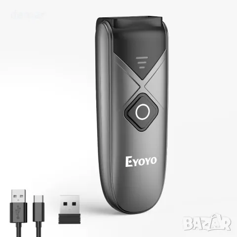 Еyoyo 1D и 2D Bluetooth баркод скенер, мини преносим 3-в-1 четец с Bluetooth