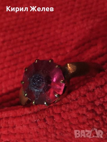 СТАРИНЕН БРОНЗОВ СКЪПОЦЕНЕН РЕТРО АРТ ПРЪСТЕН с АМЕТИСТ 19630, снимка 11 - Антикварни и старинни предмети - 36380656