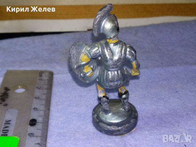СТАРО ОЛОВНО ВОЙНИЧЕ РИМСКИ ПЕХОТИНЕЦ ВОИН ПЕШКА ФИГУРКА от ШАХ РЪЧНО ОЦВЕТЕНА РЯДКА 41377, снимка 2 - Колекции - 43805975