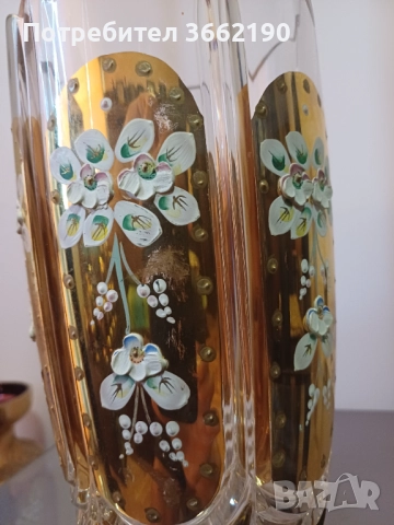 Стара ваза Бохемия, снимка 4 - Вази - 52759277