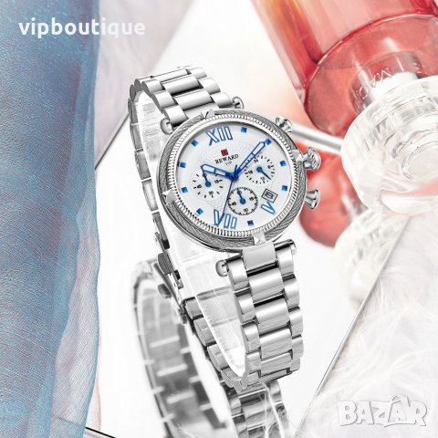 Луксозен Дамски Сребрист Часовник , снимка 3 - Дамски - 27206027