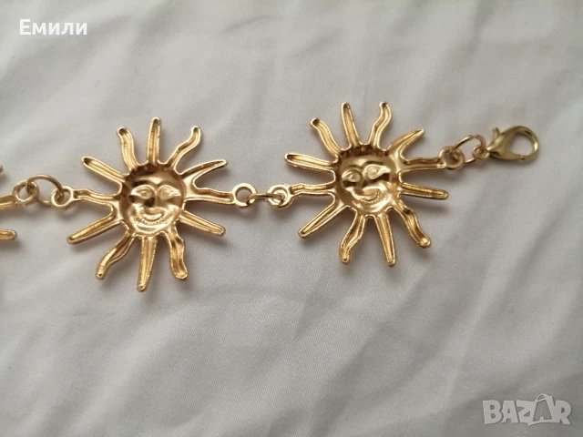 🌞 Дамски стилен колан-верижка-бижу със слънце в златист цвят , снимка 10 - Колани - 51196979