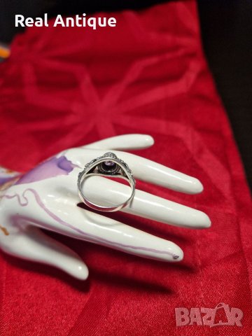 Уникален сребърен пръстен с аметист- 2.83 грама - проба 925, снимка 7 - Антикварни и старинни предмети - 40800846