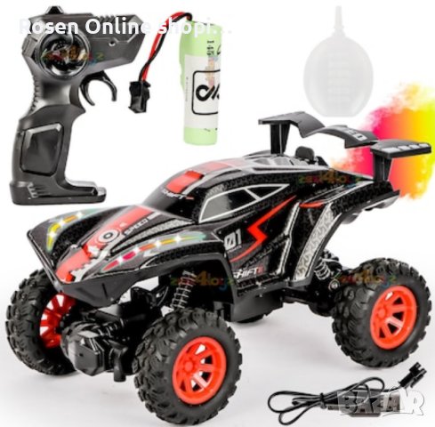 Автомобил с дистанционно управлениеСкоростен офроуд автомобил с ефект на дим от водна мъгла+светлини, снимка 2 - Коли, камиони, мотори, писти - 43477794