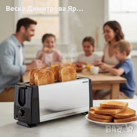 Тостер за 4 филии Termomax TX401S, 1200W, метален, снимка 3 - Тостери - 52529866