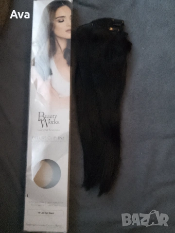 Beauty Works черни удължения за коса 16 инча , снимка 8 - Аксесоари за коса - 49052937