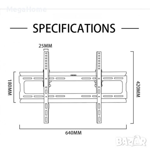 Универсална стойка за Телевизор от 42-65 инча, до 50 кг, снимка 7 - Стойки, 3D очила, аксесоари - 53060723