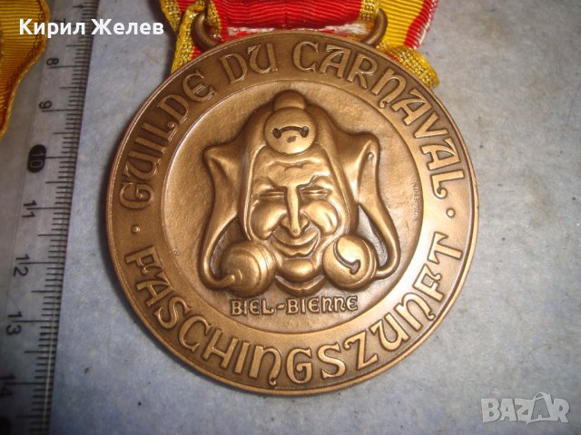 1986-1991 GUILDE DU CARNAVAL FASCHINGSZUNFT Немски РЯДЪК КАРНАВАЛЕН МЕДАЛ За 6 ПОРЕДНИ ГОДИНИ 31948, снимка 2 - Антикварни и старинни предмети - 38165617