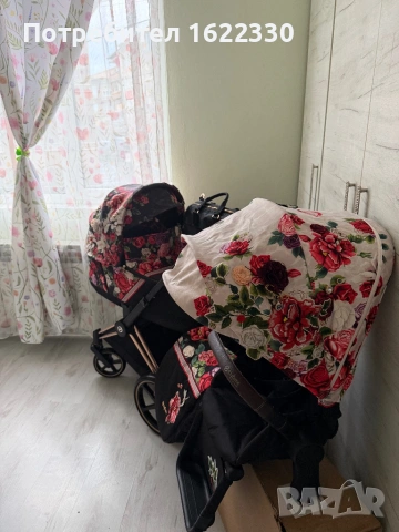  CYBEX PRIAM Rose Gold / Spring Blossom, снимка 2 - Детски колички - 53479772