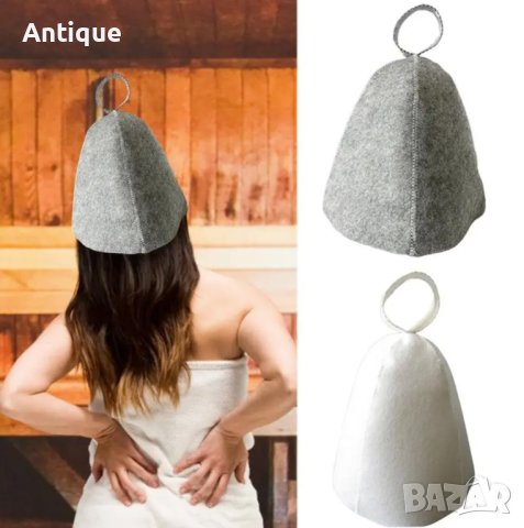 Шапка за сауна и парна баня от 100% вълна, снимка 4 - Шапки - 43301428