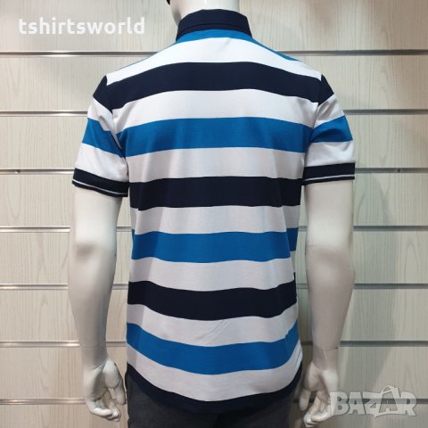 Нова мъжка моряшка блуза тип Lacoste, райе, копчета, пике, снимка 6 - Ризи - 32629301